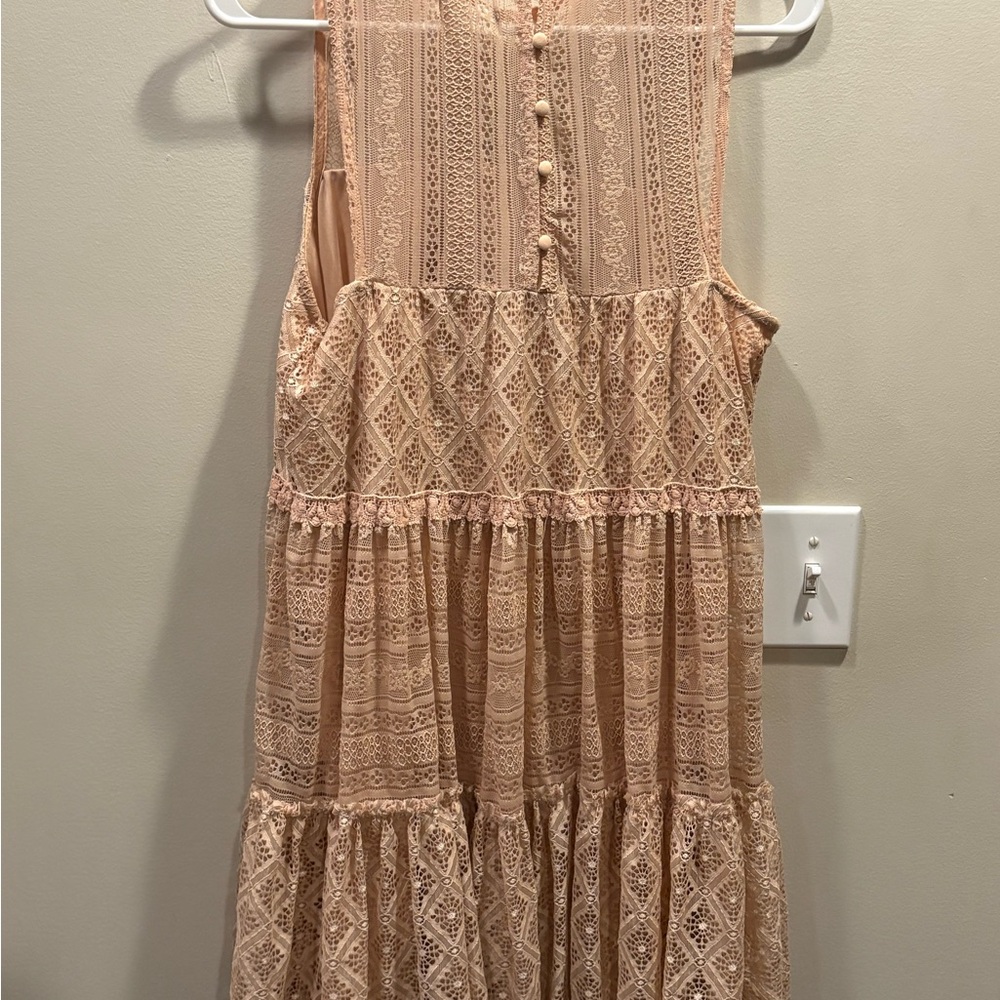🔥 2/$10 3/12$ Altar'd State Lace large pink Mini Dress - Picture 7 of 7